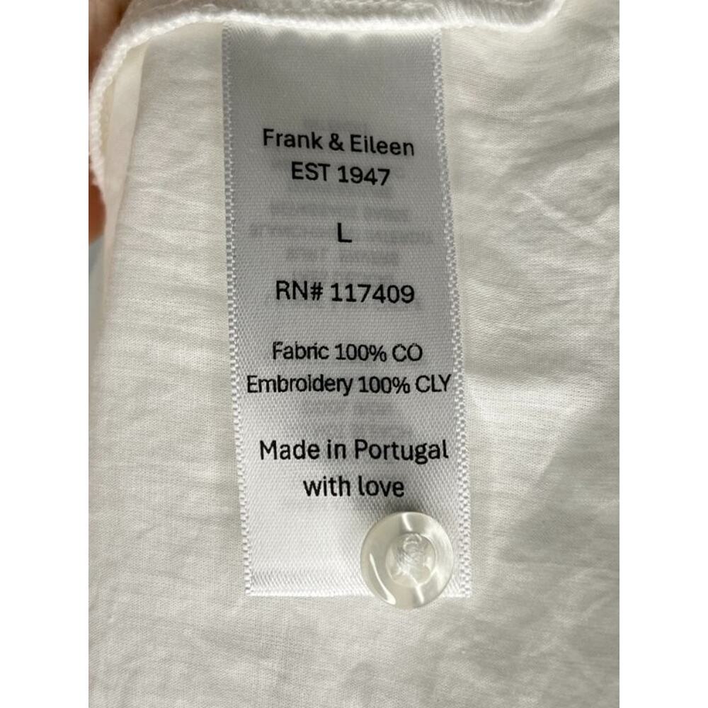FRANK & EILEEN Sz L Large Embroidered Eyelet Grace Midi Shirt Dress - Picture 4 of 15